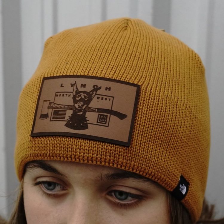 North Face Mountain Timber Tan Beanie - Leather Dog Patch
