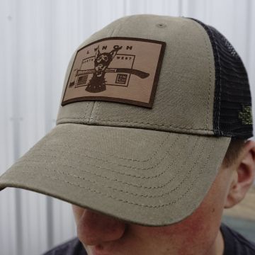 North Face Cap - Burnt Olive/Asphalt Grey - Leather Dog Patch