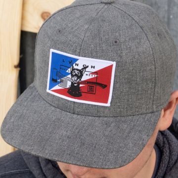 RED LABEL CAP - GREY - LYNCHNW BOLT PATCH