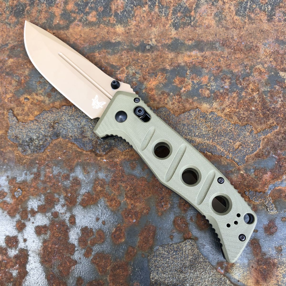 Benchmade Adamas AXIS Lock OD Green G10 Scales 3.82 FDE Cru-Wear