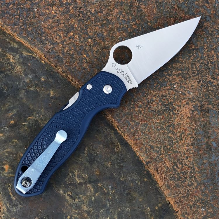 Spyderco Para 3 LW Blue FRN Scales Satin CPM-SPY27 Blade Deep Carry Titanium Clip