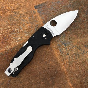 Spyderco Lil' Native Lockback Black G10 Scales Satin S30V Blade Deep Carry Titanium Clip