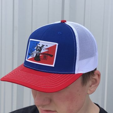 Richardson Red/White/Blue Snapback Trucker Cap - Bolt Dog Patch