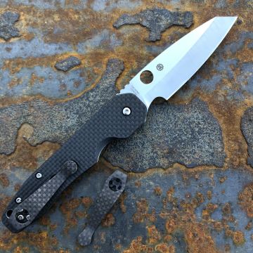 Spyderco Smock Carbon Fiber/G10 Satin S30V Blade Deep Carry Titanium Clip