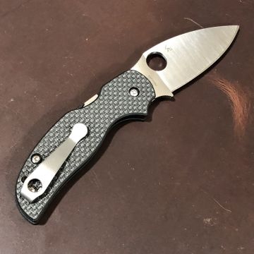 Spyderco Sage 5 Carbon Fiber/G10 Scales Satin S30V Blade Deep Carry Titanium Clip