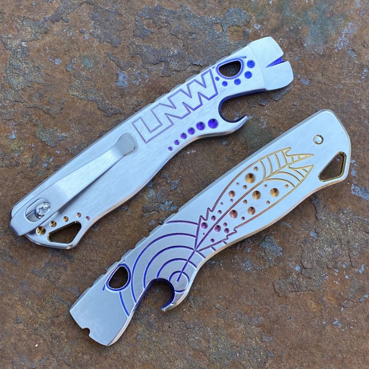 All Access Pass v2.6x Feather "Raindrop" Limited Run Prybar - Stone Logo Fade Anodized