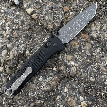 Benchmade Bailout AXIS Lock Black Grivory Scales 3.38" Gray CPM 3V Blade Deep Carry Titanium Clip
