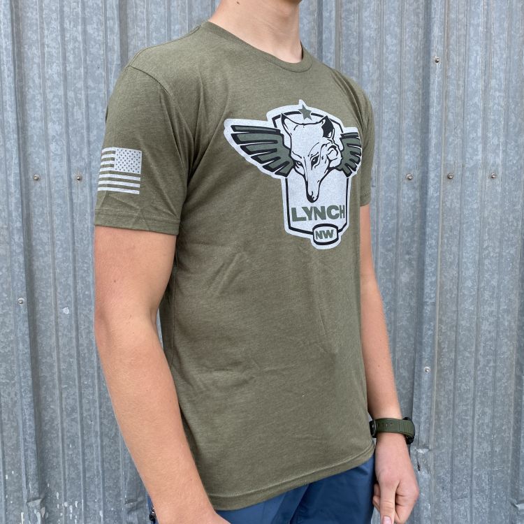 Next Level Military Green Wolf Wing T-Shirt