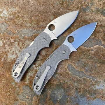 Spyderco Sage 5 LW Gray FRN Scales Satin Maxamet Blade Deep Carry Titanium Clip