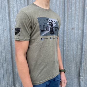 Volunteer Military Green Blackout Dog Tri Tee