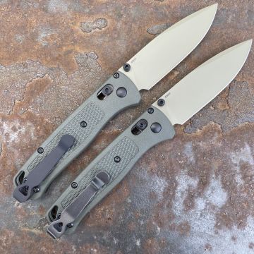 Benchmade Bugout Dark Olive Polymer Scales 3.2" Desert Verde S30V Blade Deep Carry Titanium Clip