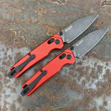 Kershaw Bel-Air Dura-Lock Red Aluminum Blackwash MagnaCut Blade Deep Carry Titanium Clip