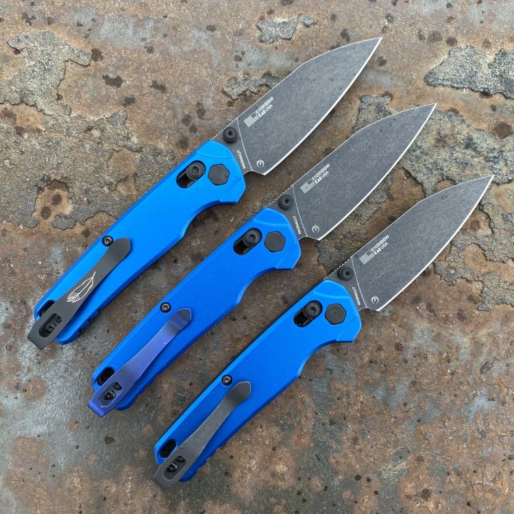 Kershaw Bel-Air Dura-Lock Blue Aluminum Blackwash MagnaCut Blade Deep Carry Titanium Clip