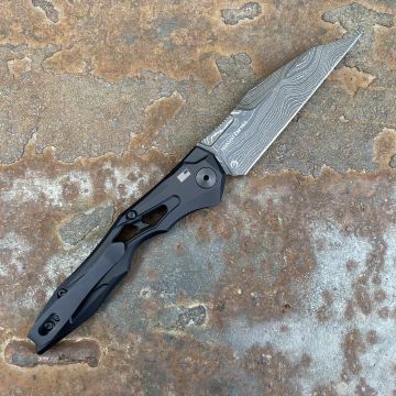 Kershaw Launch 13 Auto Black Aluminum Black Damascus Blade Deep Carry Titanium Clip