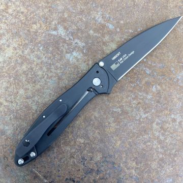 Kershaw Leek Assisted Frame Lock Black Stainless Steel Black Sandvik 14C28N Deep Carry Titanium Clip