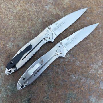 Kershaw Leek Assisted Frame Lock Stainless Steel Beadblasted Sandvik 14C28N Deep Carry Titanium Clip