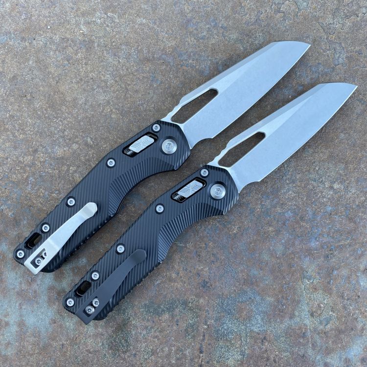 Microtech MSI Ram-Lok Black Aluminum Stonewashed M390 Deep Carry Titanium Clip