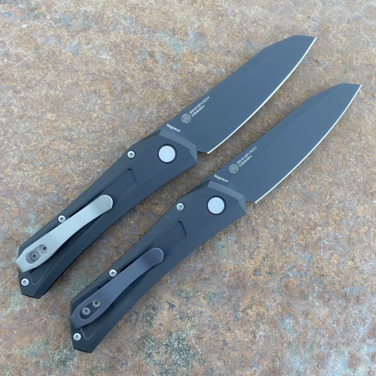 Pro-Tech Auto Sinkevich Oligarch Black Aluminum DLC Magnacut Blade Deep Carry Titanium Clip