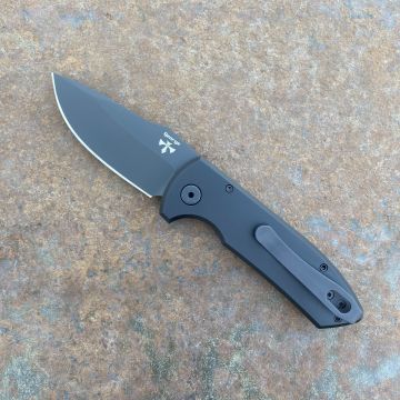 Pro-Tech Les George SBR Auto Left Handed Black Aluminum DLC S35V Blade Deep Carry Titanium Clip