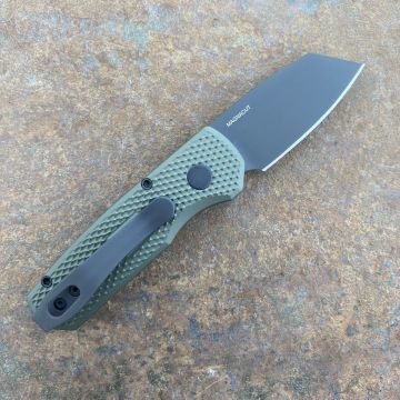 Pro-Tech Runt 5 Auto Textured Green Aluminum REV Tanto DLC Magnacut Blade Deep Carry Titanium Clip