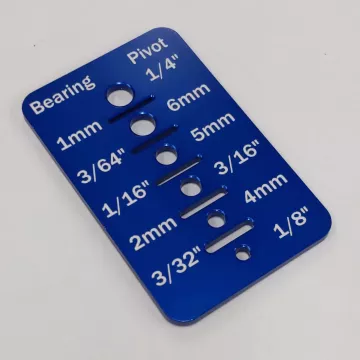 Skiff Workshop Cage Bearings Cheat Sheet - Test Fit Cards - Blue Anodized