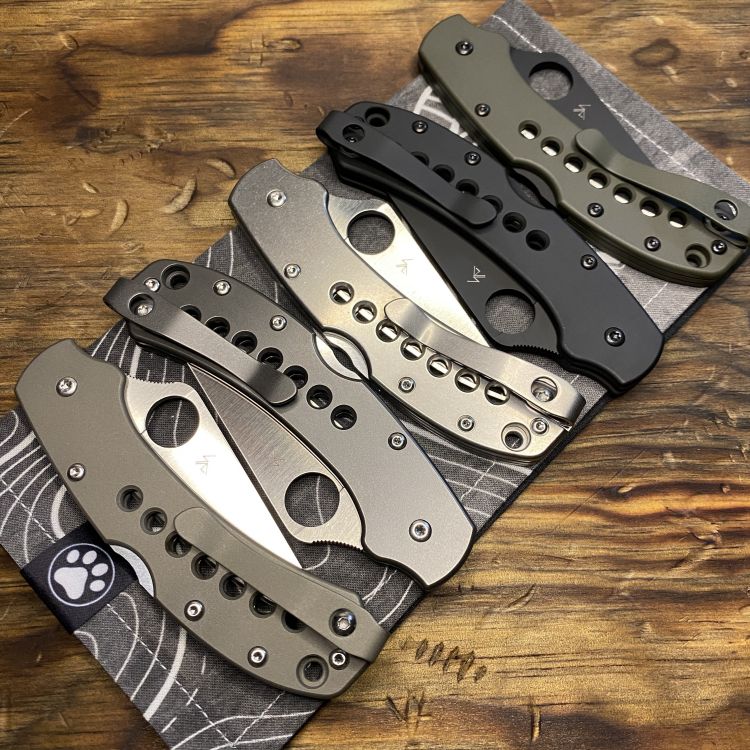 Spyderco Delica 4 LynchNW MOD 2 Titanium Scale Kits