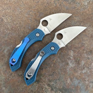 Spyderco Dragonfly 2 Blue FRN Wharncliffe K390 Deep Carry Titanium Clip