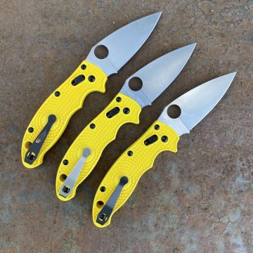 Spyderco Manix 2 LW Salt Yellow FRCP Scales Satin MagnaCut Blade Deep Carry Titanium Clip