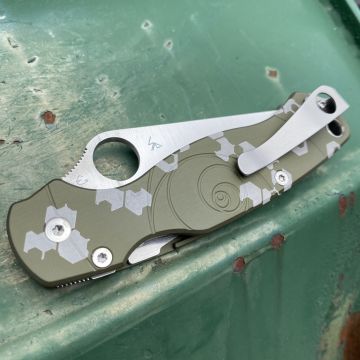 Spyderco Para 2 "Fibonacci" Analog Camo Green Aluminum Scale Kit