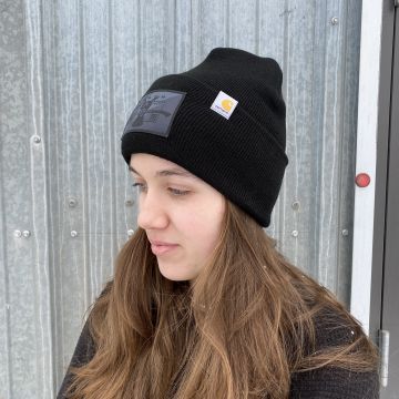 Carhartt Black Beanie Watch Cap Blackout Dog Patch