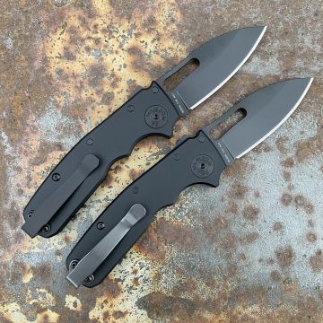 Demko Shark Cub Stealth Black Aluminum Scales DLC 20CV Slicer Shark Blade Deep Carry Titanium Clip