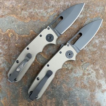 Demko Shark Cub Stealth Gray Aluminum Scales DLC 20CV Slicer Shark Blade Deep Carry Titanium Clip