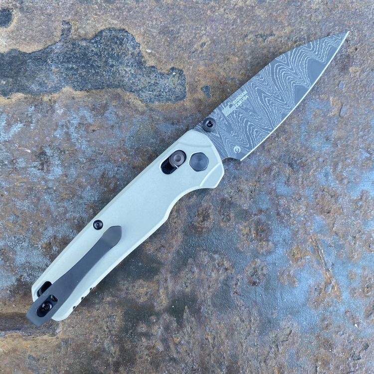 Kershaw Bel-Air Dura-Lock Gray Aluminum Damascus Blade Deep Carry Titanium Clip