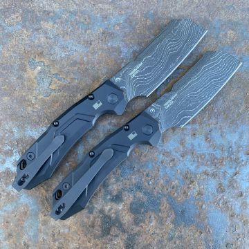 Kershaw Launch 14 Auto Carbon Fiber and Black Aluminum Damascus Blade Deep Carry Titanium Clip