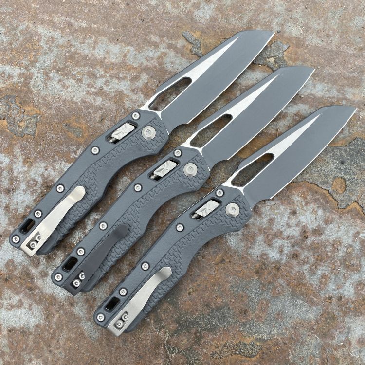 Microtech MSI Ram-Lok Sniper Gray Tri-Grip Polymer Sniper Gray M390 Deep Carry Titanium Clip