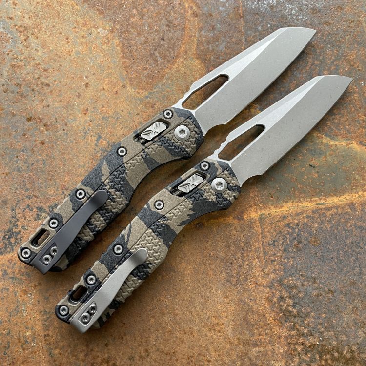 Microtech MSI Ram-Lok Tiger Camo Polymer Apocalyptic M390 Deep Carry Titanium Clip