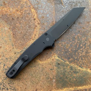 Pro-Tech Malibu Black Aluminum DLC Magnacut Blade Deep Carry Titanium Clip