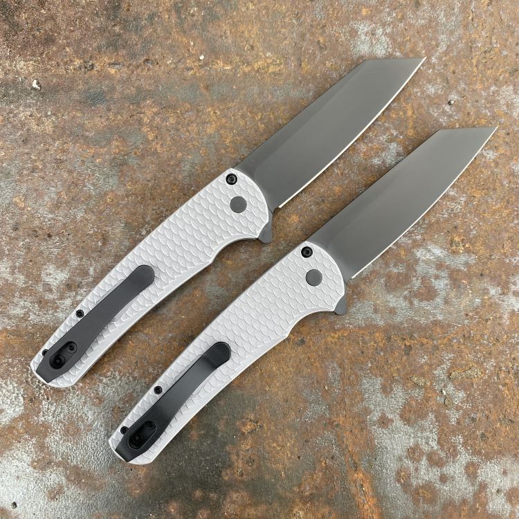 Pro-Tech Malibu Grey Battle Dragon Aluminum DLC REV Tanto MagnaCut Blade Deep Carry Titanium Clip