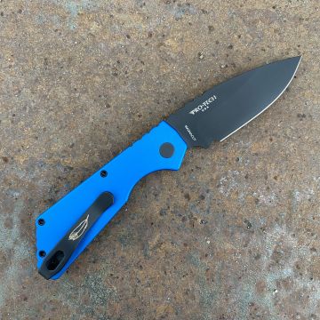 Pro-Tech Strider PT+ Auto Blue Aluminum Black Magnacut Blade Deep Carry Titanium Clip