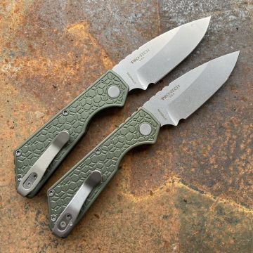 Pro-Tech Strider PT+ Auto Green Aluminum Gridlock Stonewash MagnaCut Blade Deep Carry Titanium Clip