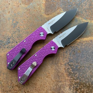 Pro-Tech Strider PT+ Auto Purple Aluminum Gridlock 2 Tone MagnaCut Blade Deep Carry Titanium Clip