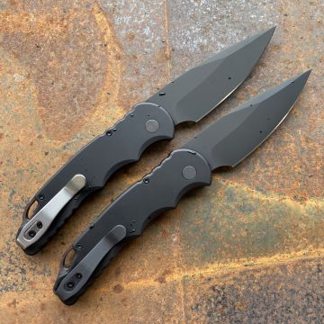 Pro-Tech TR-5 Auto Black Aluminum DLC S35V Blade Deep Carry Titanium Clip