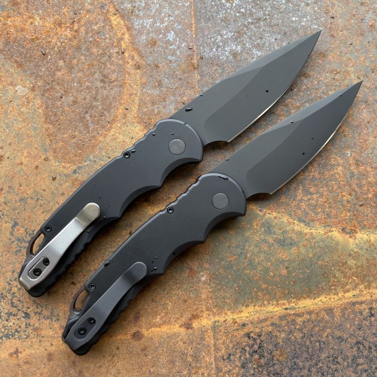 Pro-Tech TR-5 Auto Black Aluminum DLC S35V Blade Deep Carry Titanium Clip