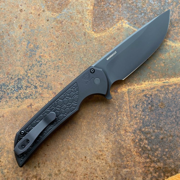 Pro-Tech Mordax Black Gridlock Aluminum DLC MagnaCut Blade Deep Carry Titanium Clip