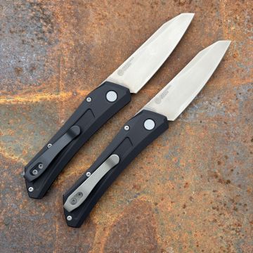 Pro-Tech Sinkevich Oligarch Black Aluminum Smoky Grey DLC MagnaCut Blade Deep Carry Titanium Clip