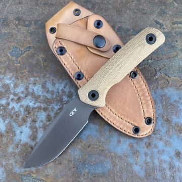 Zero Tolerance 0004 Canvas Micarta Dark Bronze Cerakote CruWear Fixed Blade